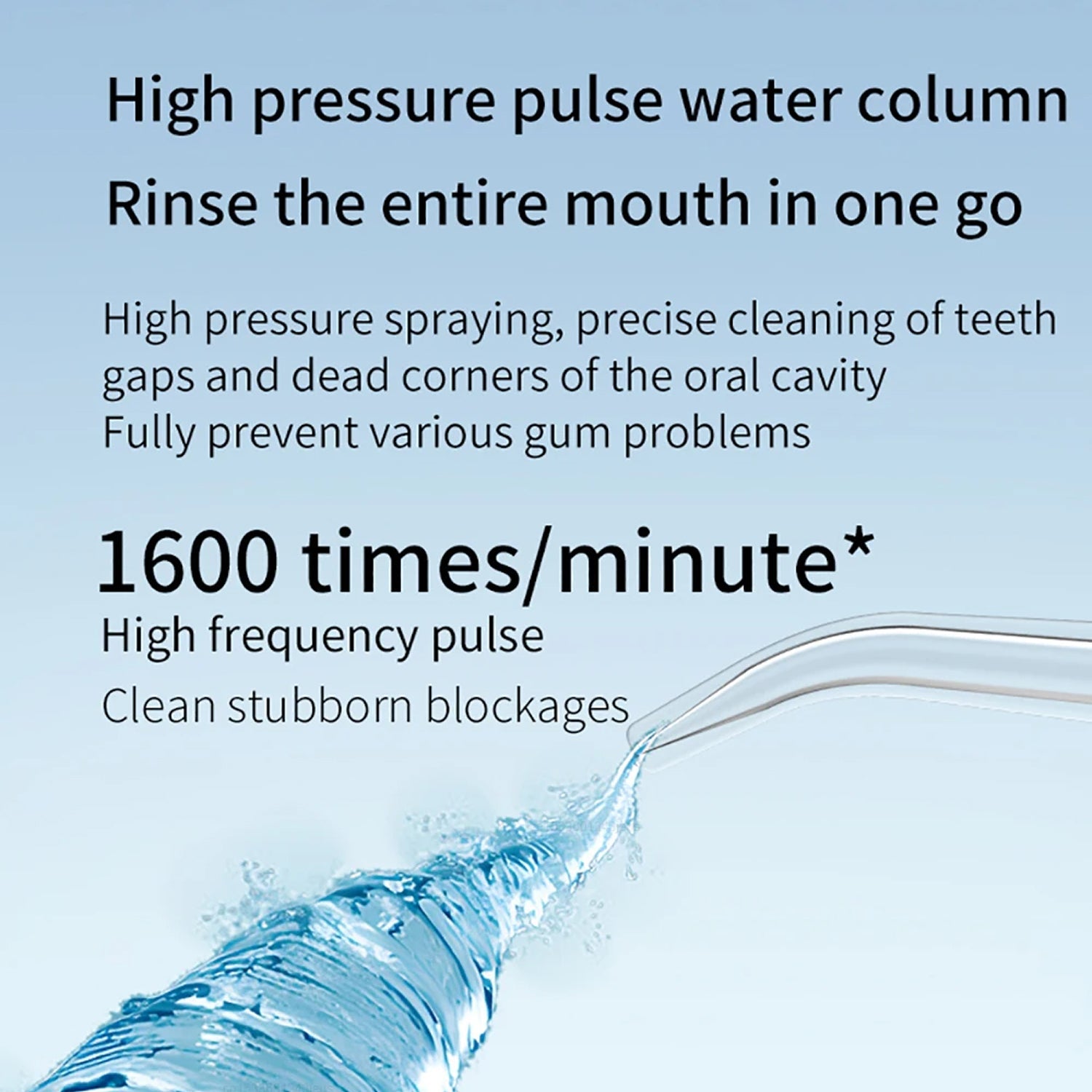 FloziWash Handheld Water Flosser 1600 Pulses 200ml Portable Oral Irrigator