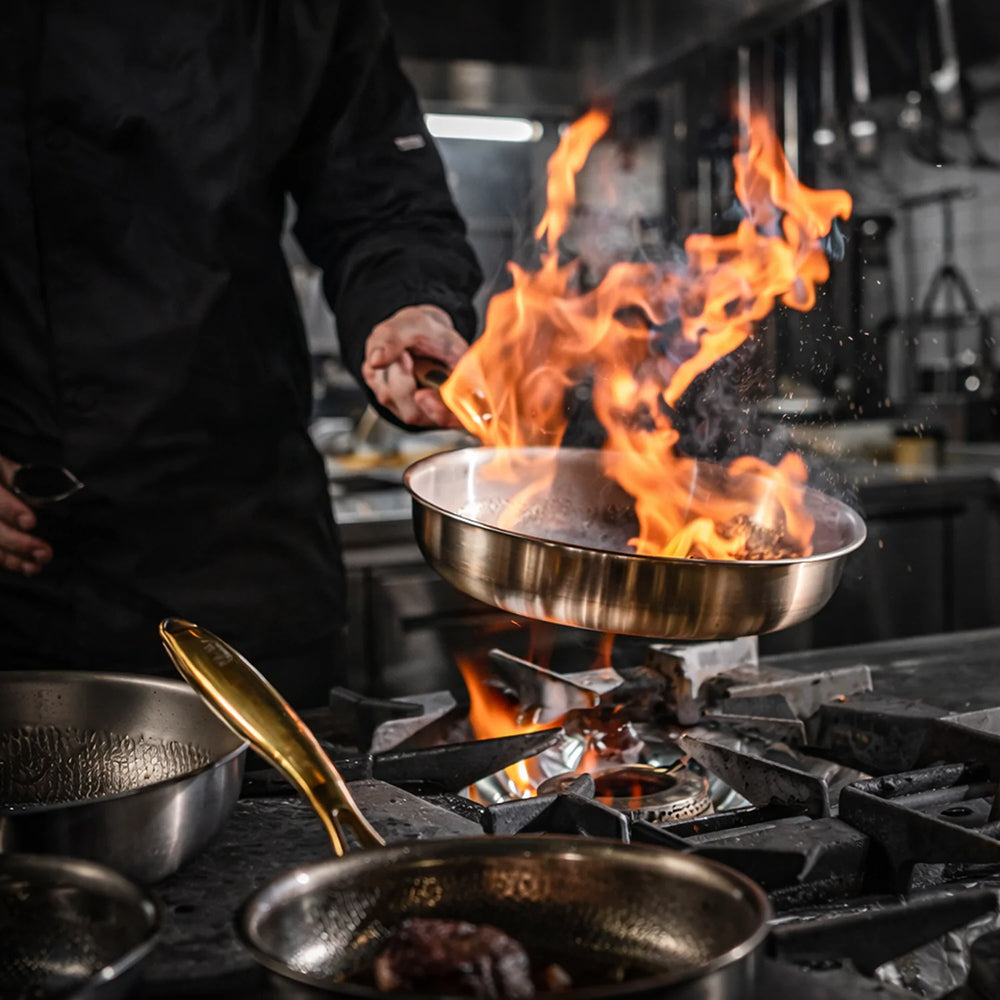EziFrie Titanium Frying Pan, 5-Ply Clad, Non-Toxic Induction Skillet, Oven Safe 1112°F