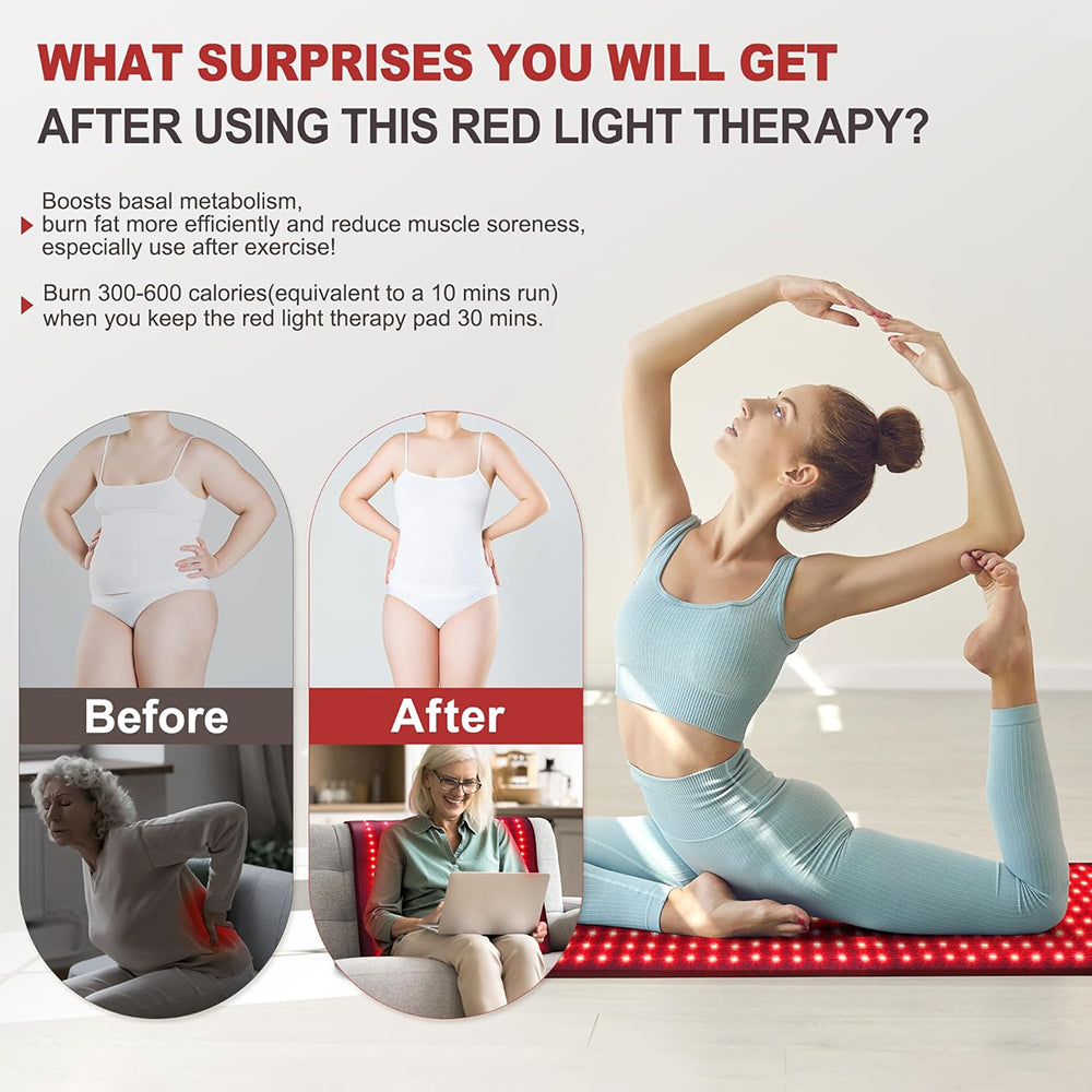 SobiEnfra Red Light Therapy Heating Pad 660nm Dual-Wavelength 360 LEDs for Pain Relief