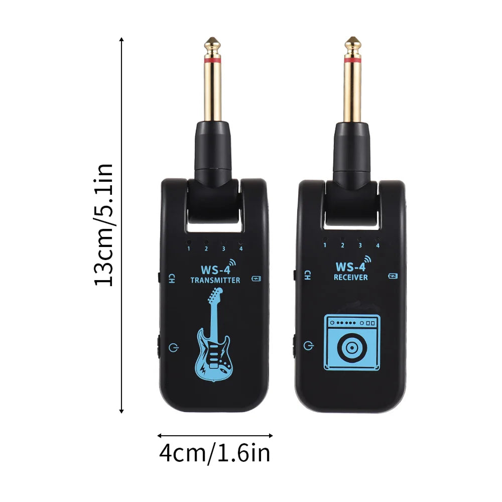 InsMazid Wireless Guitar Transmitter Receiver 40m Range 48K HD Audio for Electric Guitar & Bass