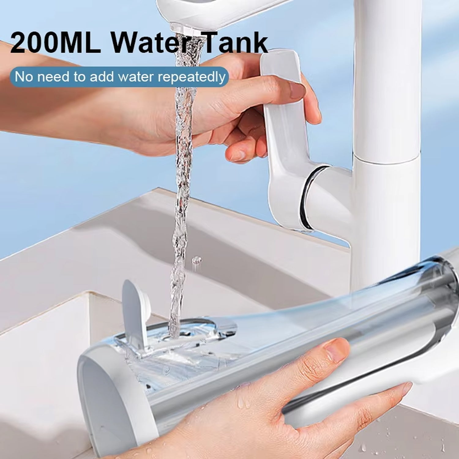 FloziWash Handheld Water Flosser 1600 Pulses 200ml Portable Oral Irrigator