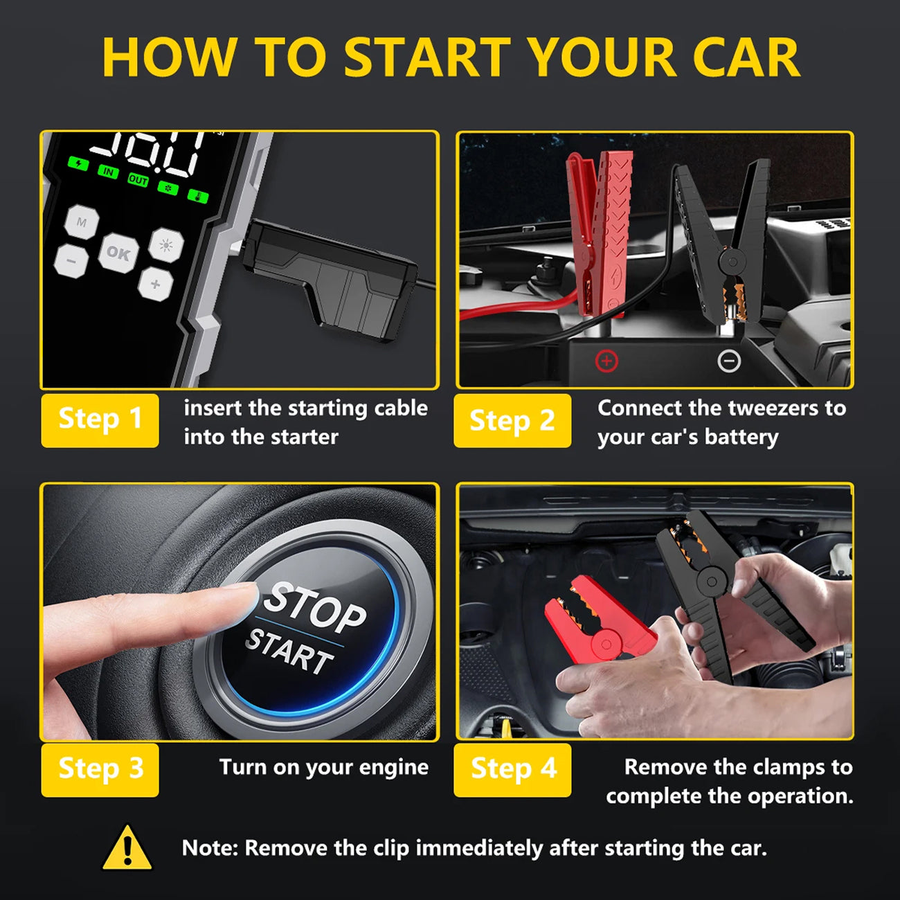 StartZapo V2 7000A Jump Starter with 150 PSI Air Compressor and 26,800mAh Battery