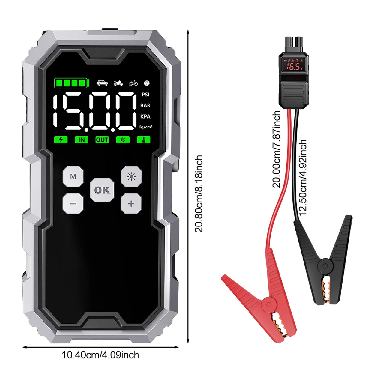 StartZapo V2 7000A Jump Starter with 150 PSI Air Compressor and 26,800mAh Battery