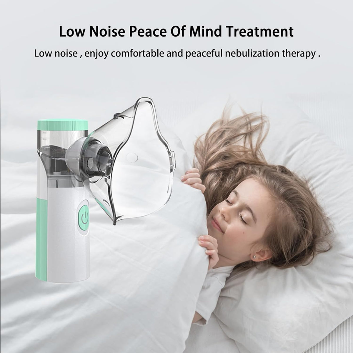 AeroEzex Portable Mesh Nebulizer - Whisper-Quiet (<25dB), 1-3 Micron Fine Mist, 45° Leak-Proof