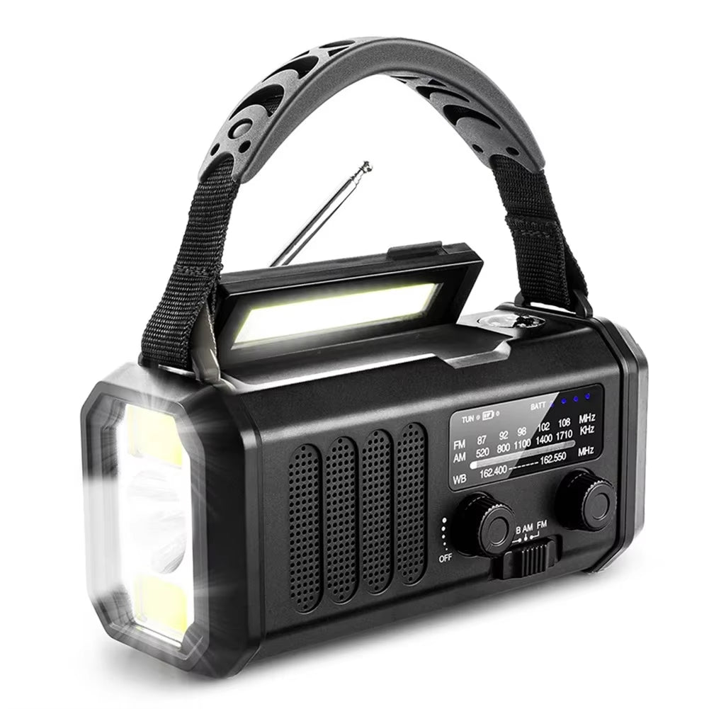 AlertWavi Emergency Weather Radio 10000mAh NOAA Solar Hand Crank Crank Power Bank