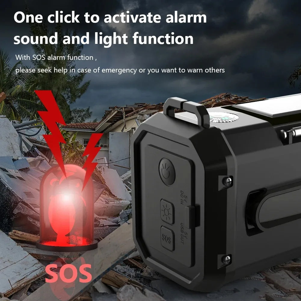 AlertWavi Emergency Weather Radio 10000mAh NOAA Solar Hand Crank Crank Power Bank