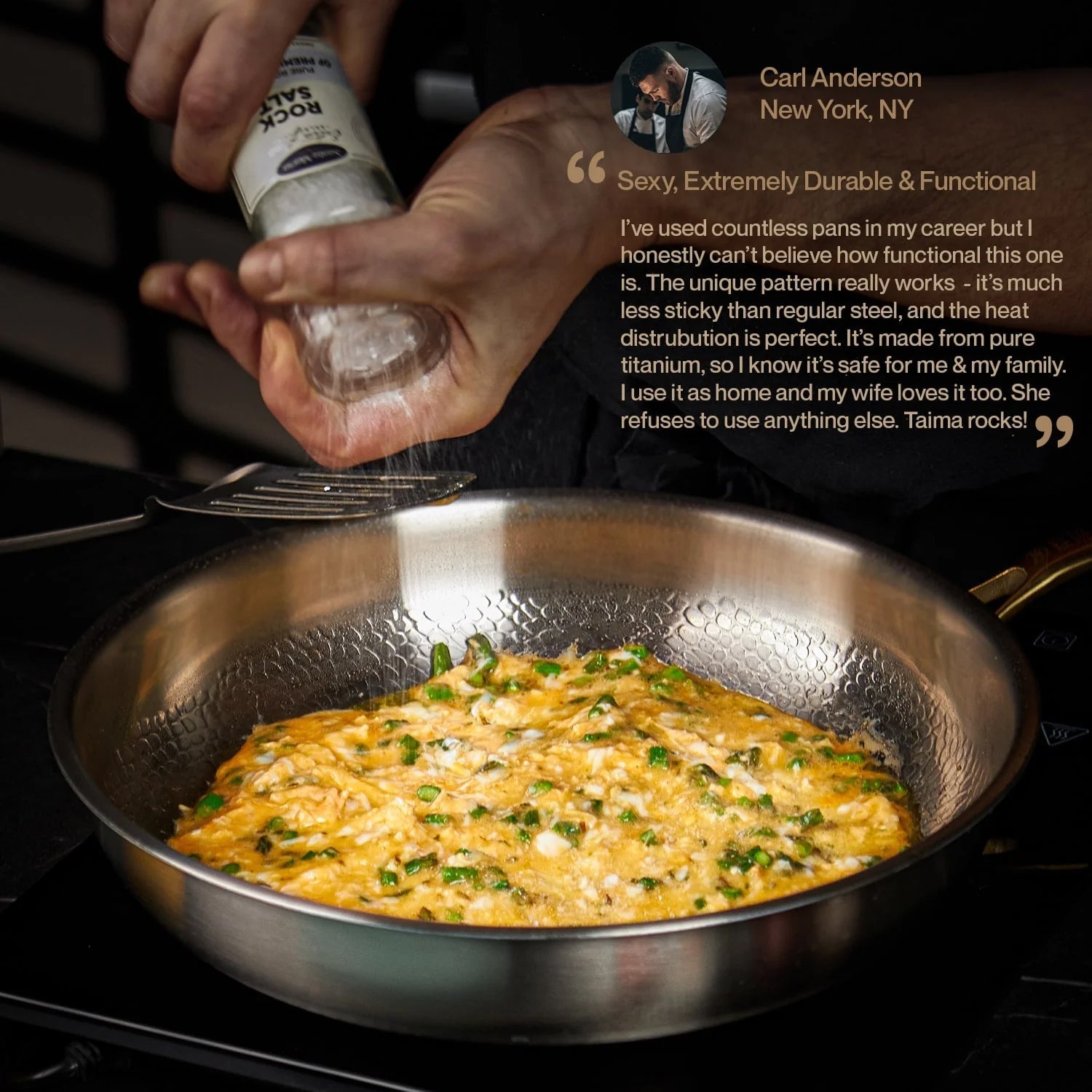 NoviApex Pure Titanium Skillet Pan 12 Inch Non-Stick Hammered Cookware Pan