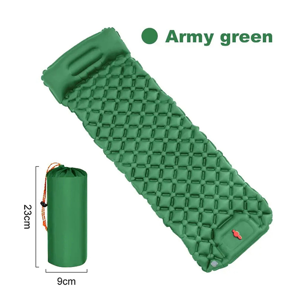 BaSlipix Backpacking Sleeping Pad with Integrated Foot Pump and Built-in Pillow