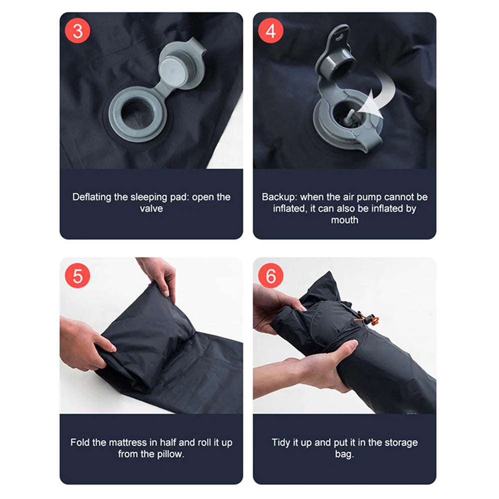 BaSlipix Backpacking Sleeping Pad with Integrated Foot Pump and Built-in Pillow