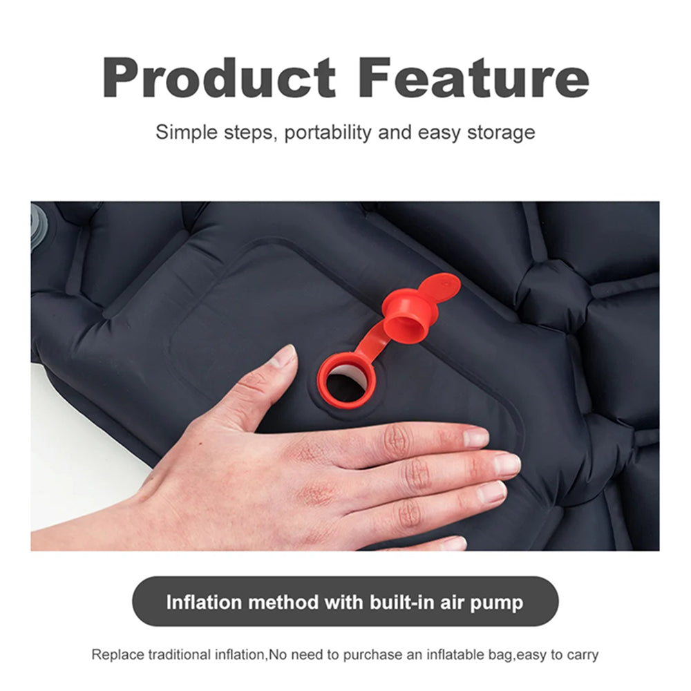 BaSlipix Backpacking Sleeping Pad with Integrated Foot Pump and Built-in Pillow