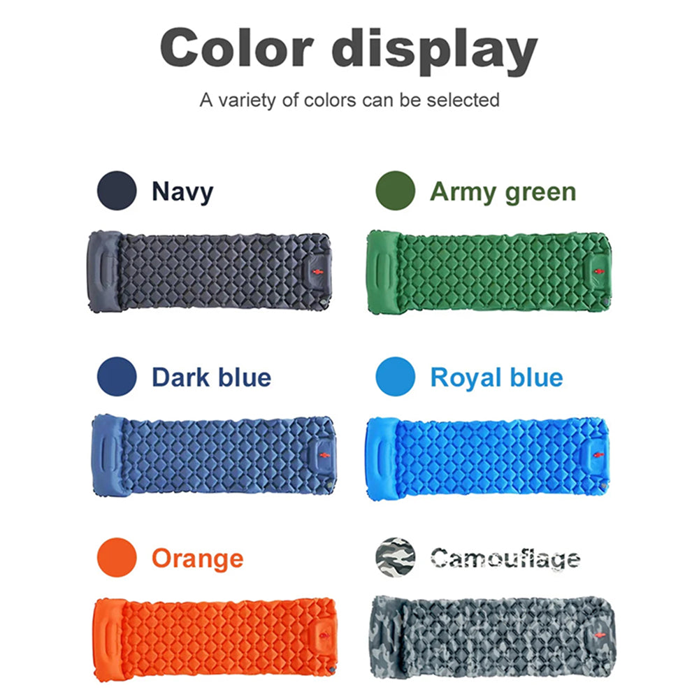 BaSlipix Backpacking Sleeping Pad with Integrated Foot Pump and Built-in Pillow