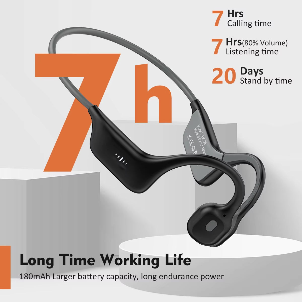 BociEarix Bone Conduction Headphones Bluetooth 5.0 IPX6 Waterproof 29g for Running and Cycling