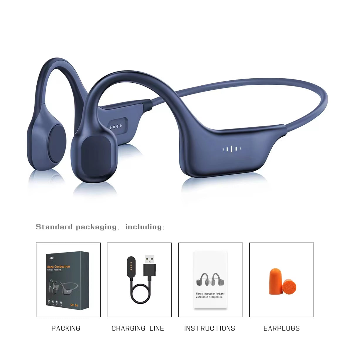 BociEarix Bone Conduction Headphones Bluetooth 5.0 IPX6 Waterproof 29g for Running and Cycling