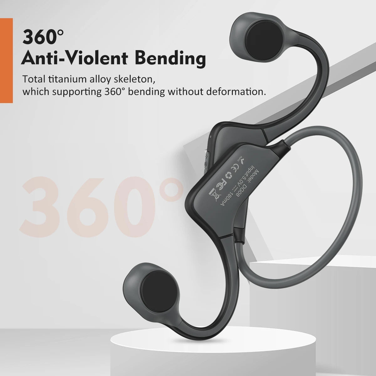 BociEarix Bone Conduction Headphones Bluetooth 5.0 IPX6 Waterproof 29g for Running and Cycling
