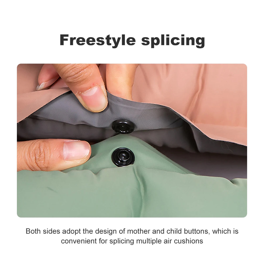 CapixMat Camping Mattress 10cm Thick Sleeping Pad with Foot Pump and Splicing Buttons