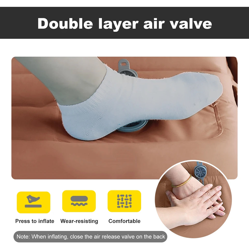 CapixMat Camping Mattress 10cm Thick Sleeping Pad with Foot Pump and Splicing Buttons