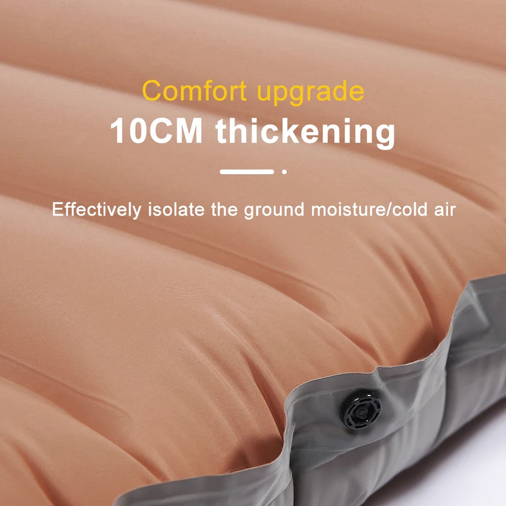 CapixMat Camping Mattress 10cm Thick Sleeping Pad with Foot Pump and Splicing Buttons