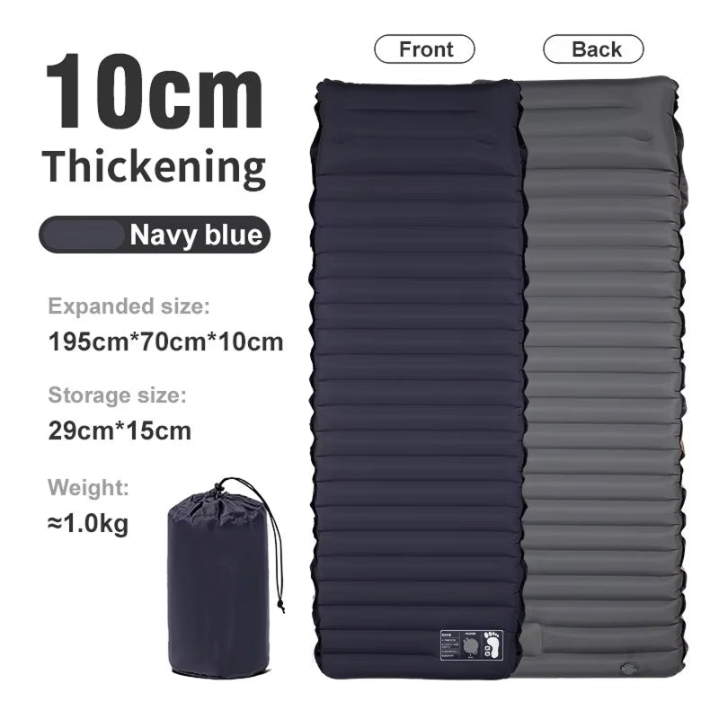 CapixMat Camping Mattress 10cm Thick Sleeping Pad with Foot Pump and Splicing Buttons