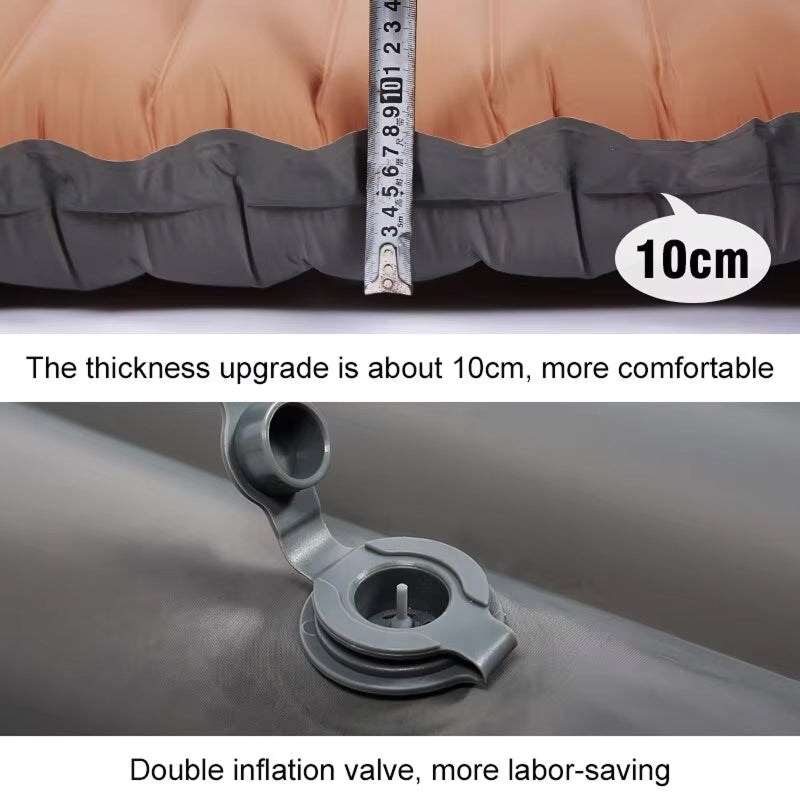 CapixMat Camping Mattress 10cm Thick Sleeping Pad with Foot Pump and Splicing Buttons