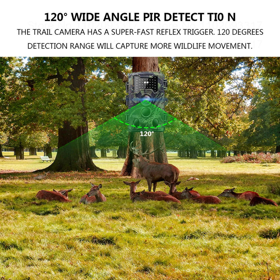 DerixCam Wildlife Camera 58MP 2.7K HD 0.2s Trigger Speed 65ft Night Vision IP66