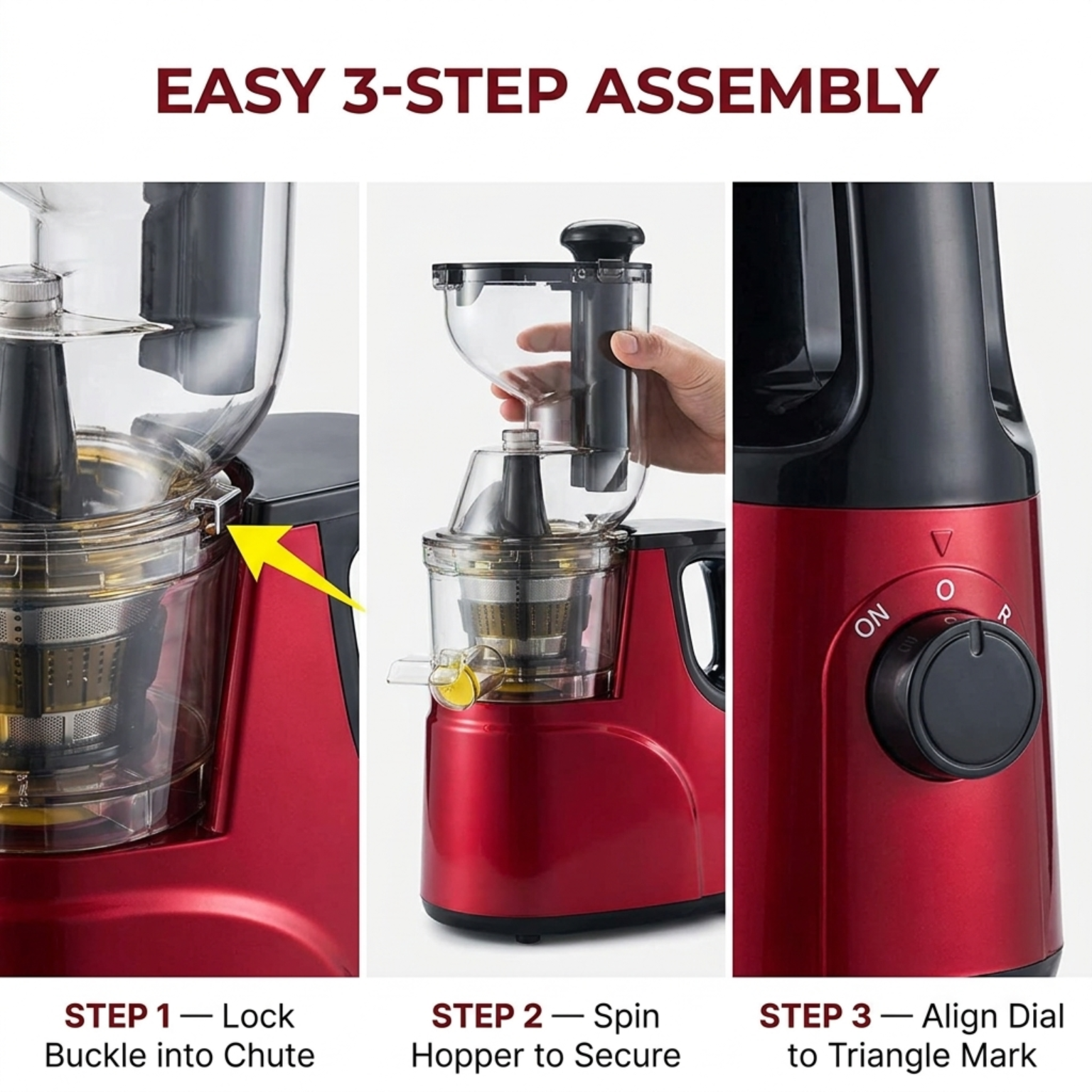FrostyClas Cold Press Juicer 97% Yield Slow Masticating Juicer 70mm Large Feed Chute
