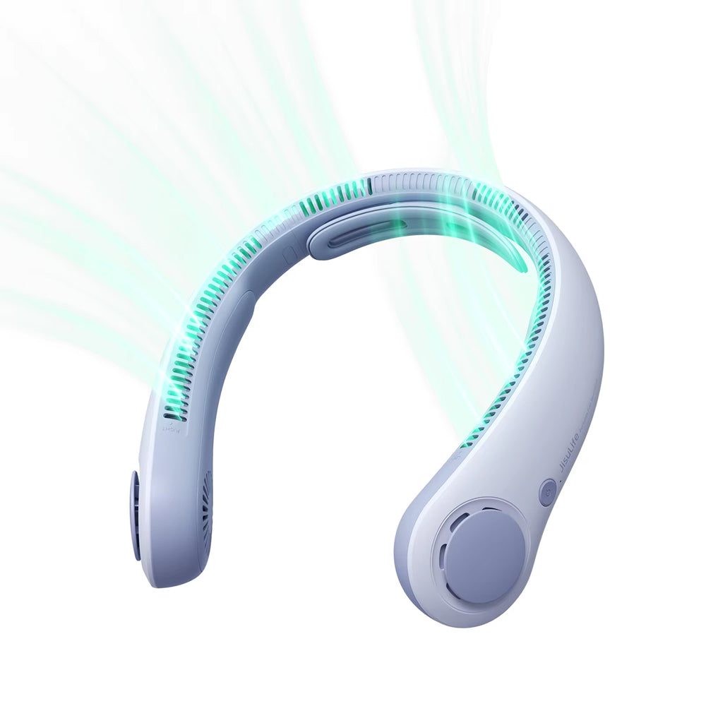 FaniWixe Neck Fan 5-Speed Bladeless 5000mAh Battery 16.5H Runtime 360° Cooling for Travel