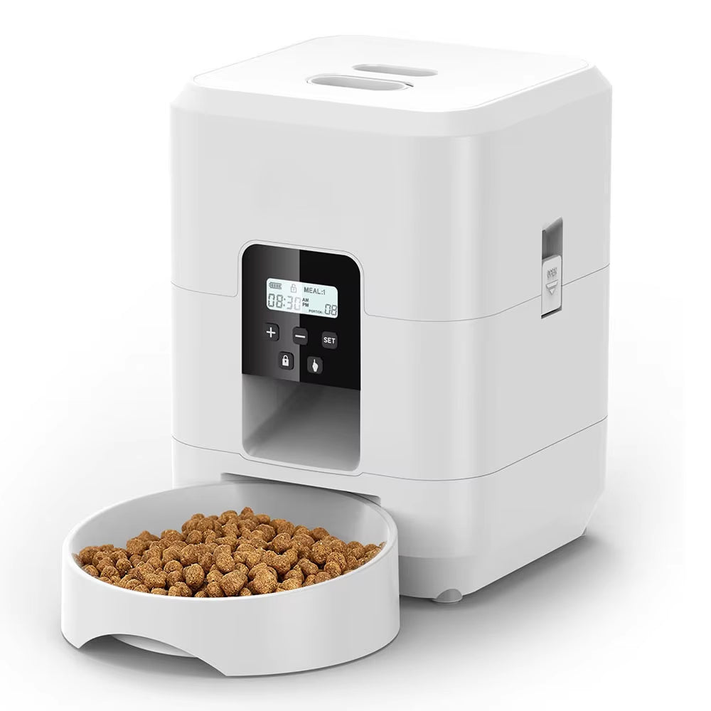 BostFoni Smart Automatic Cat Feeder with 10 Daily Meal Schedules, App Notifications and Anti-Jam Rotor System