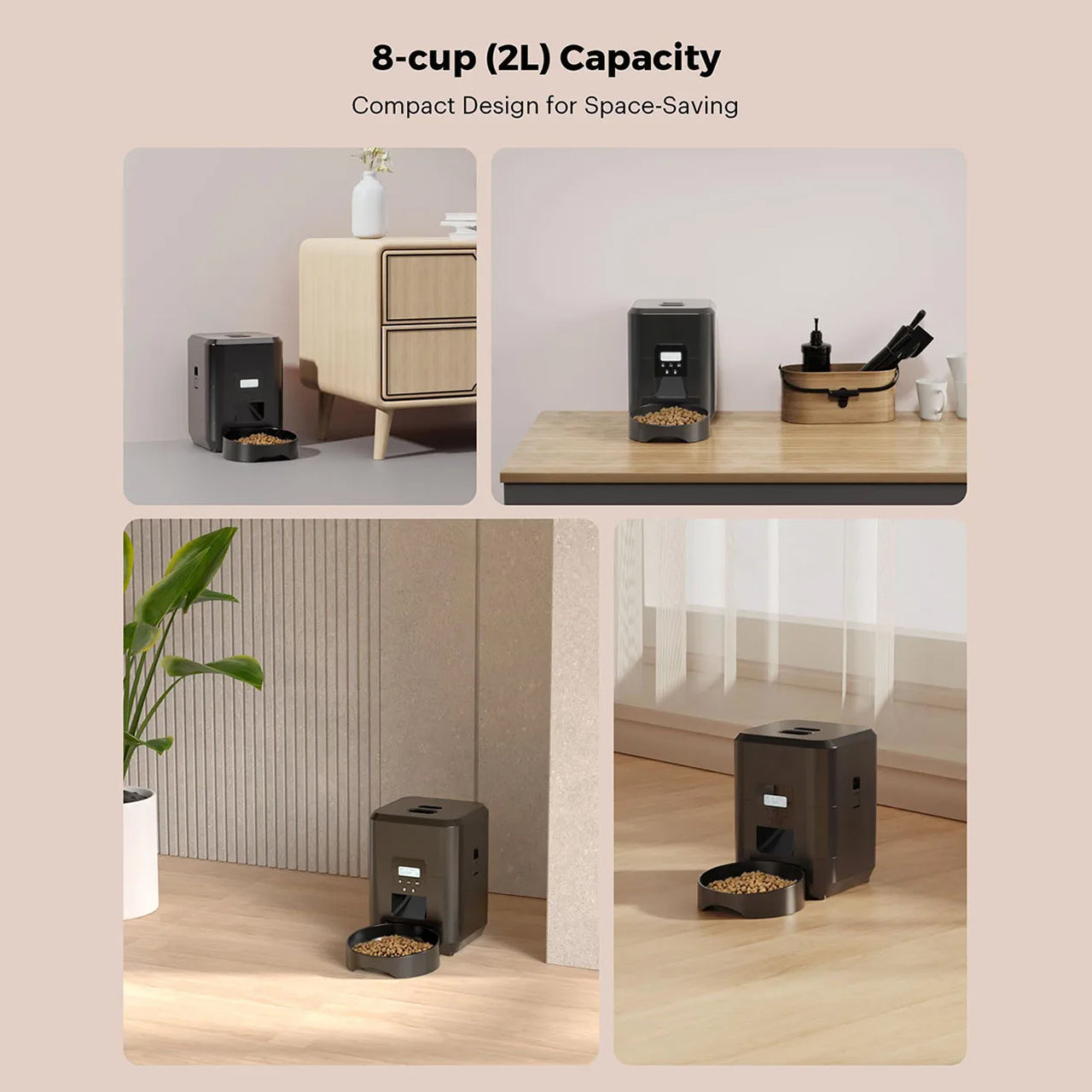 BostFoni Smart Automatic Cat Feeder with 10 Daily Meal Schedules, App Notifications and Anti-Jam Rotor System