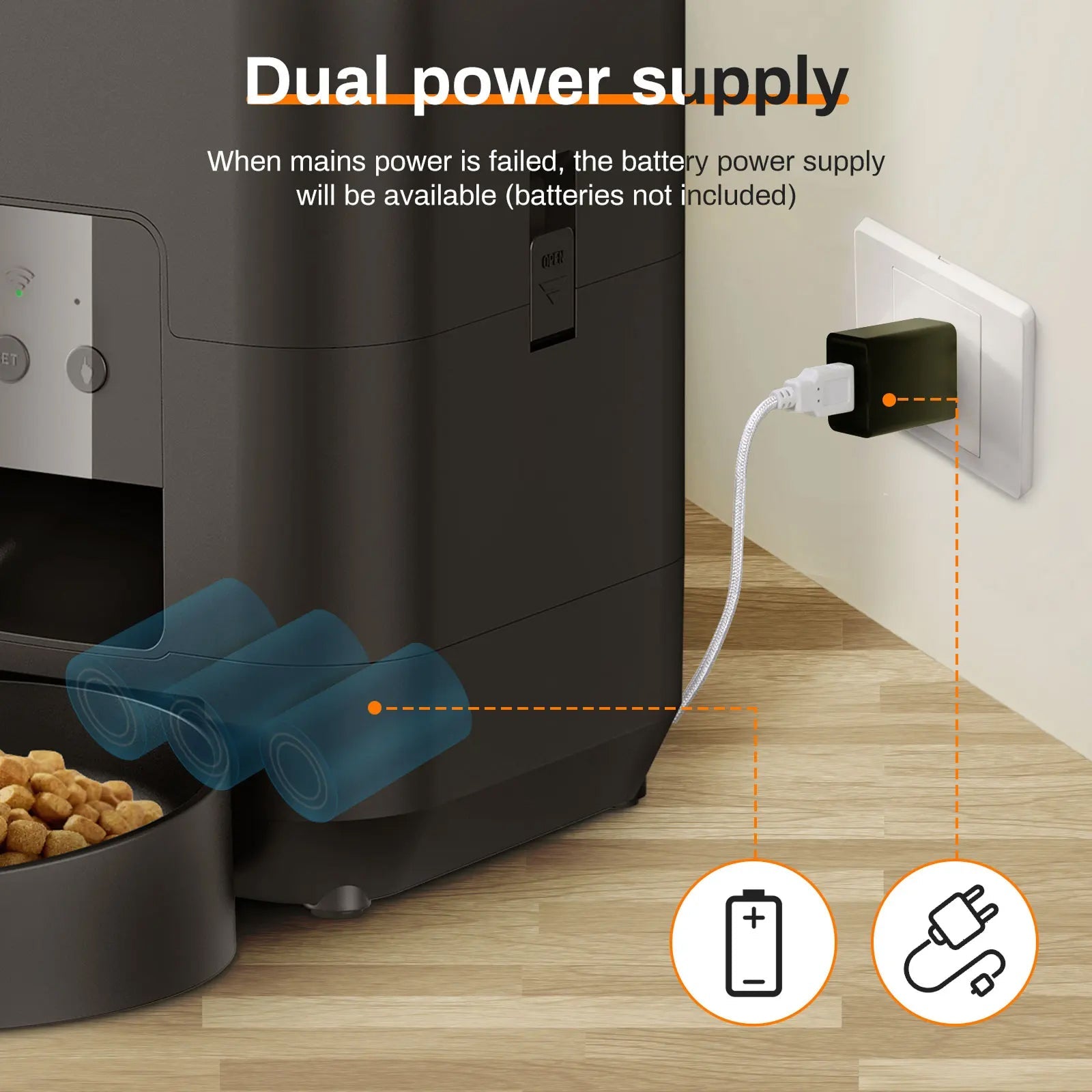 BostFoni Smart Automatic Cat Feeder with 10 Daily Meal Schedules, App Notifications and Anti-Jam Rotor System