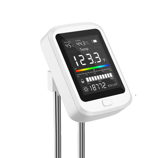FizoMast 6-in-1 Soil Moisture Meter with 90° Rotatable HD Color Screen and Fertility Tester