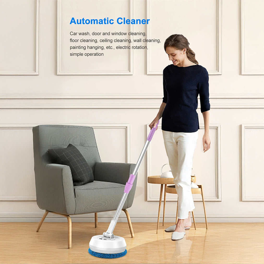 FlasiWipe Wireless Electric Mop 2-in-1 Wet Dry Cordless Floor Window Cleaner