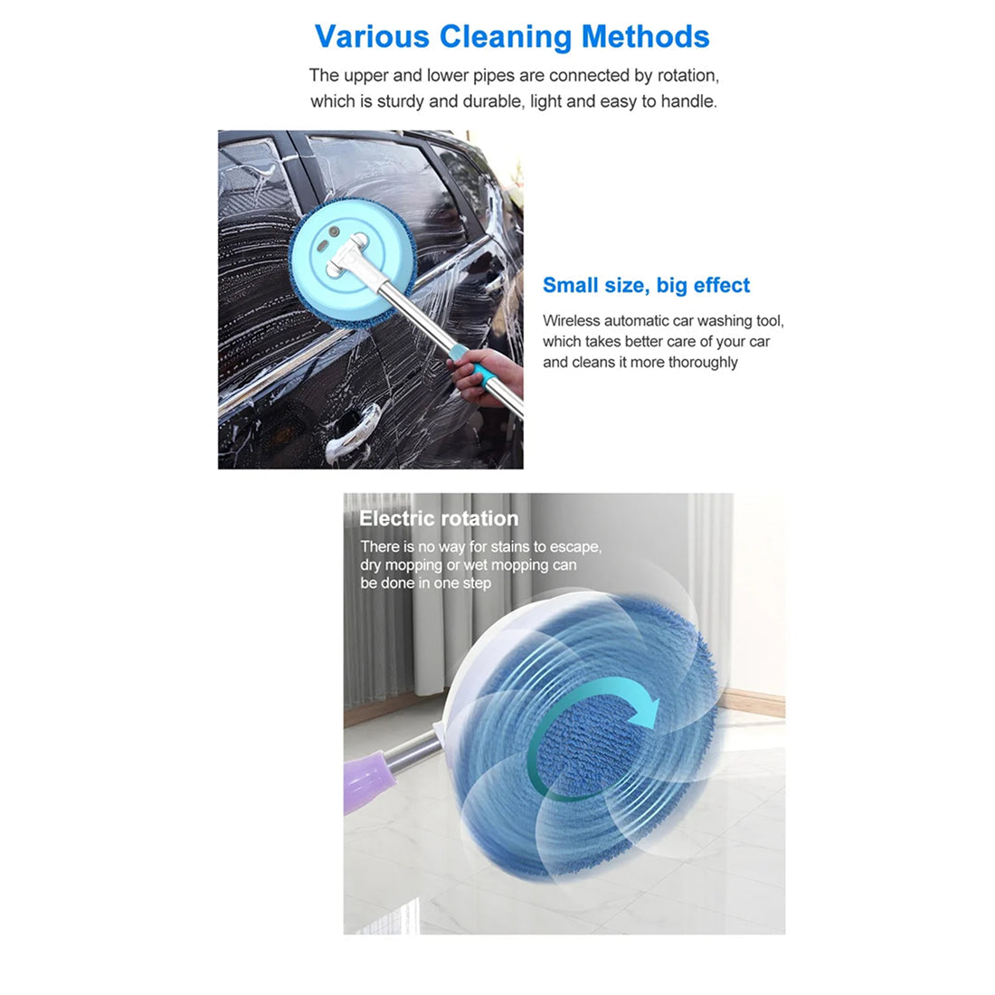 FlasiWipe Wireless Electric Mop 2-in-1 Wet Dry Cordless Floor Window Cleaner