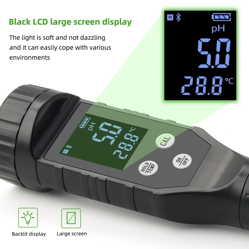 FonaWise Bluetooth Soil pH Meter Laboratory-Grade ±0.1 Accuracy with Data Logging