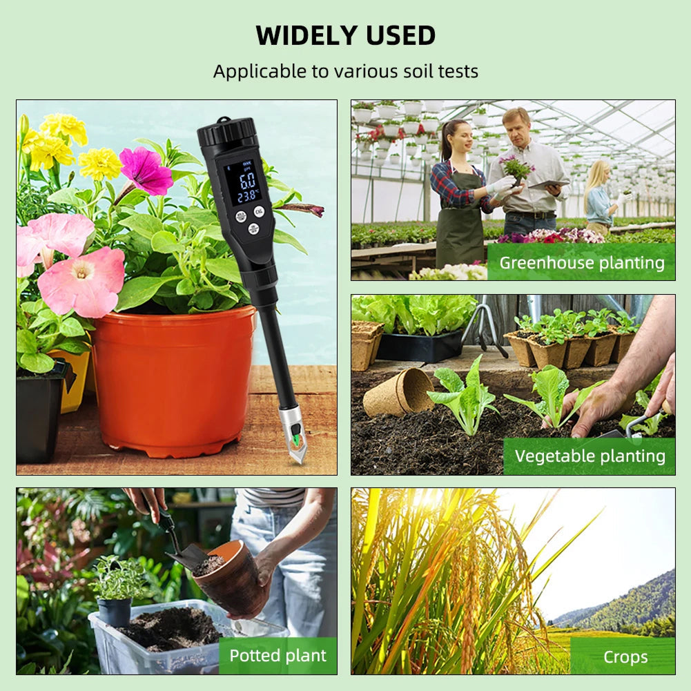 FonaWise Bluetooth Soil pH Meter Laboratory-Grade ±0.1 Accuracy with Data Logging