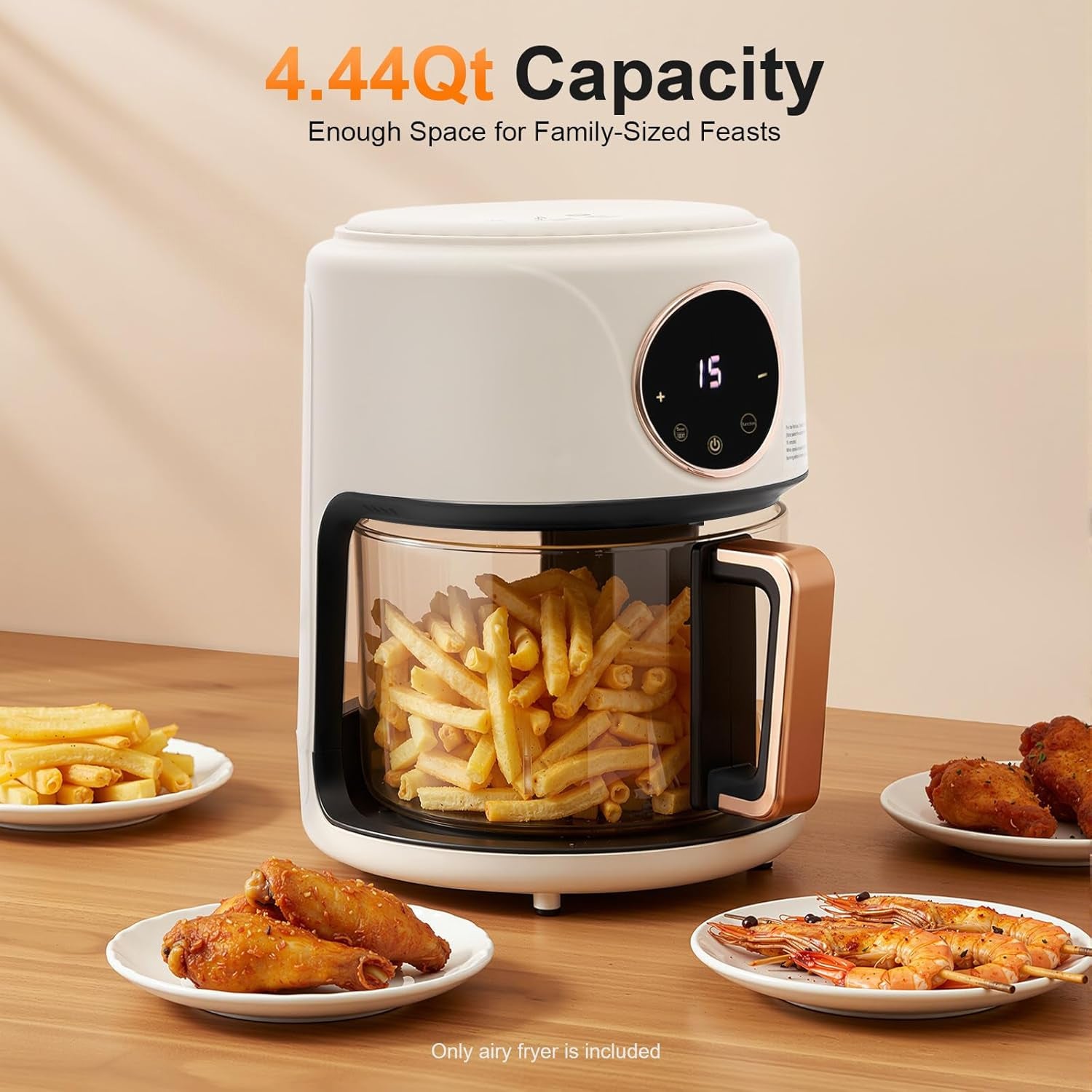 FrixAiry Non-Toxic Glass Air Fryer with 100% PFAS-Free Borosilicate Pot, 360° Visual Monitoring and 8 Cooking Presets