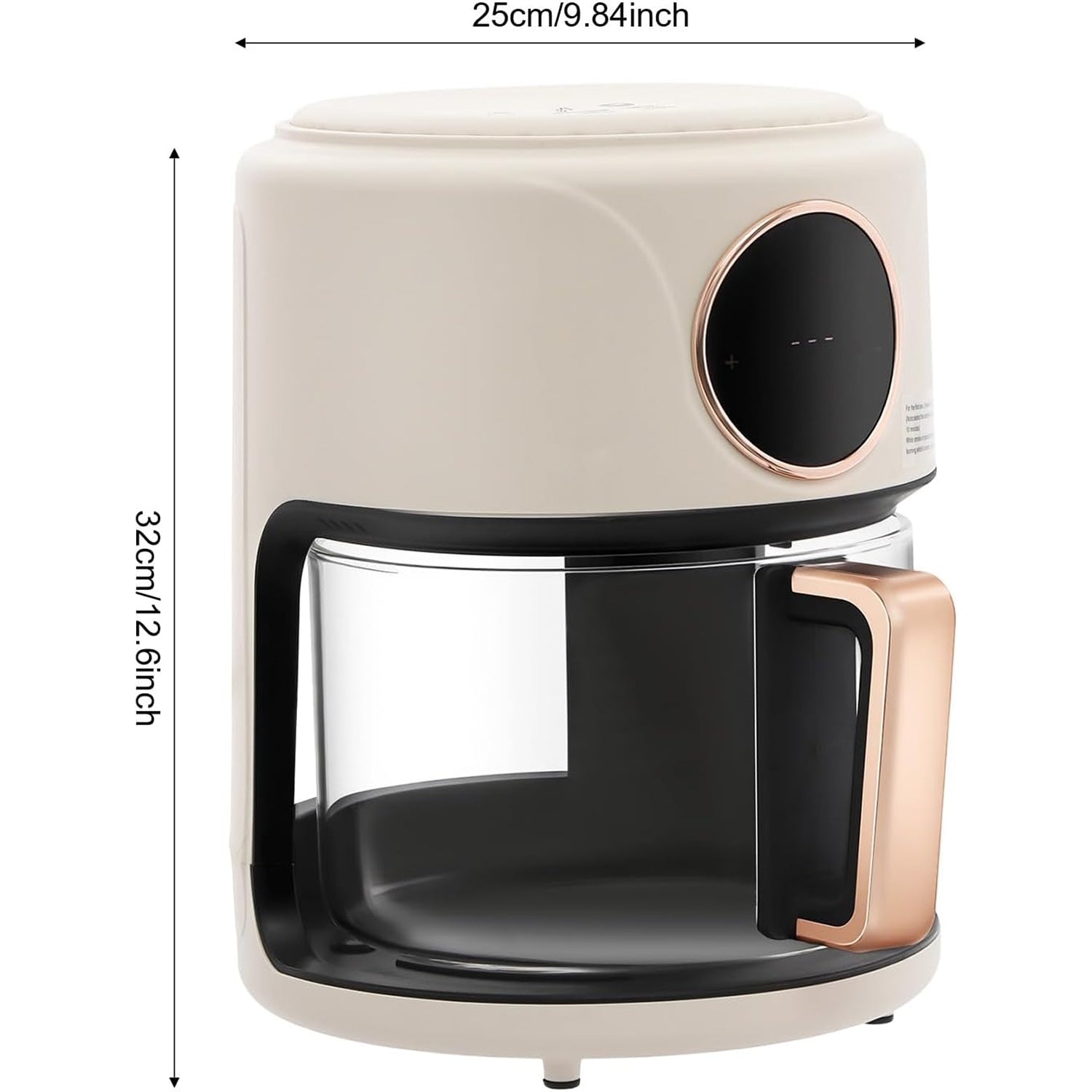 FrixAiry Non-Toxic Glass Air Fryer with 100% PFAS-Free Borosilicate Pot, 360° Visual Monitoring and 8 Cooking Presets