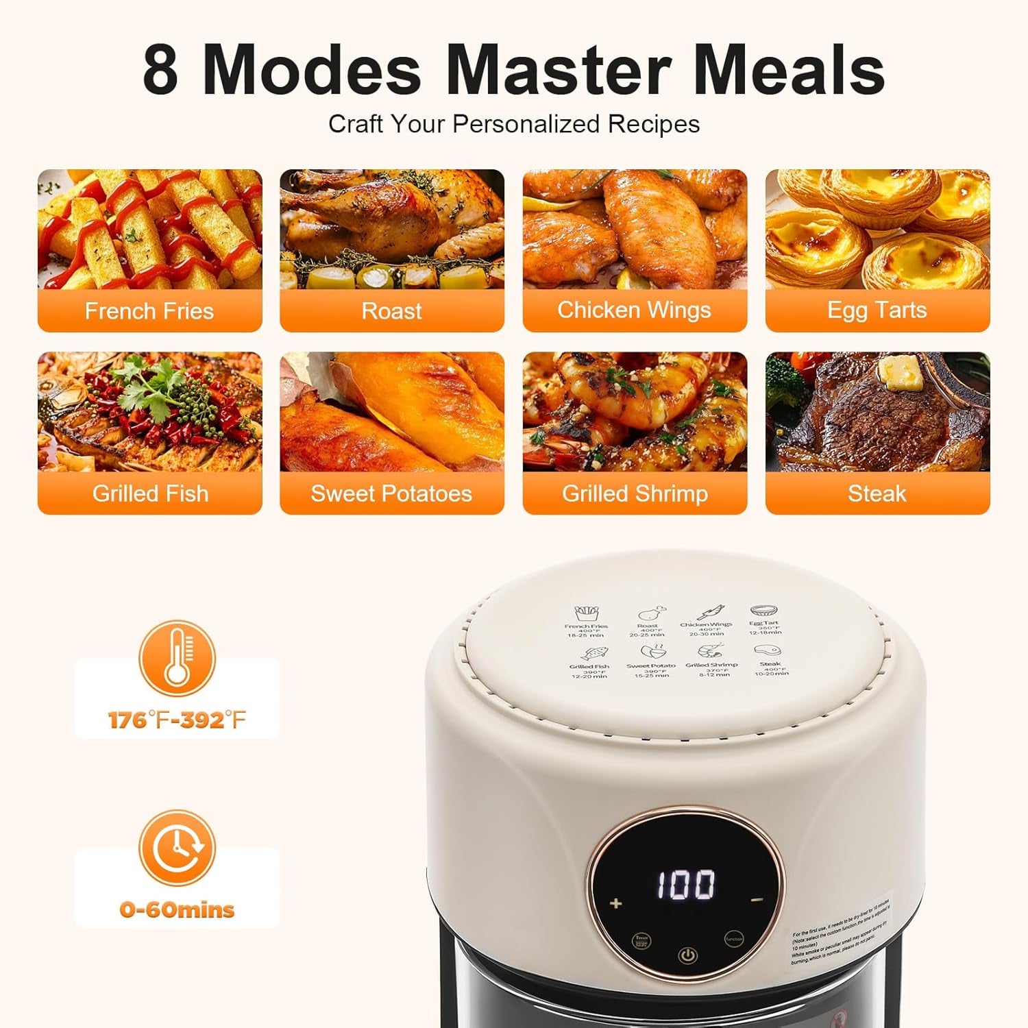 FrixAiry Non-Toxic Glass Air Fryer with 100% PFAS-Free Borosilicate Pot, 360° Visual Monitoring and 8 Cooking Presets