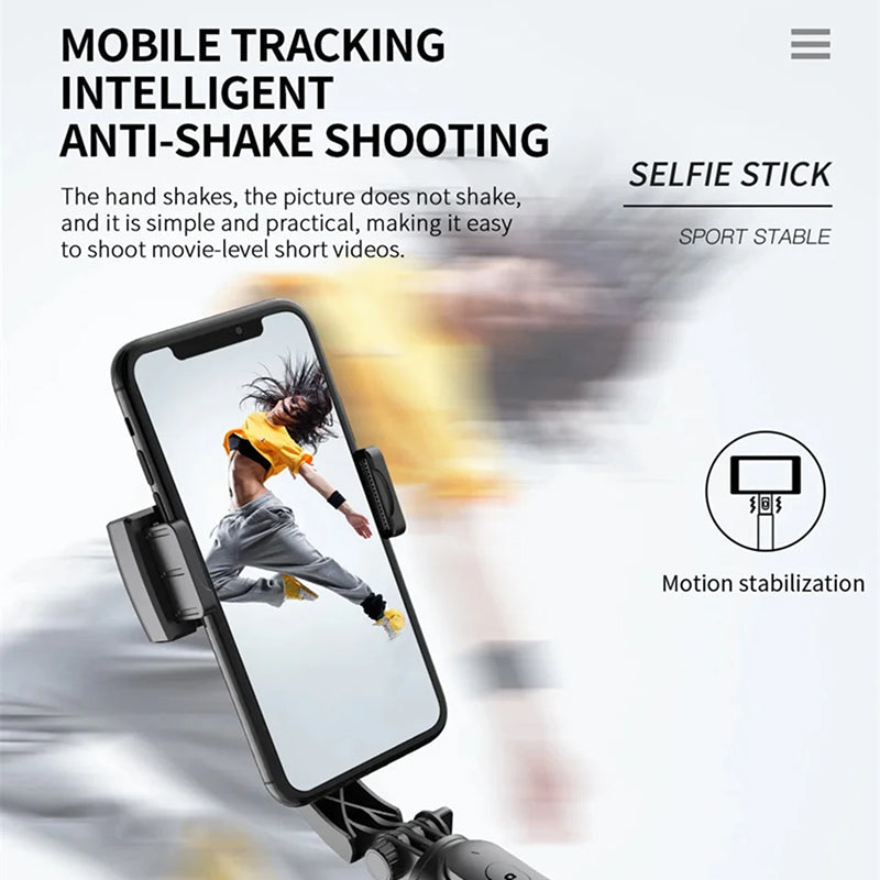 GimiLaxi Gimbal for iPhone - 200g Ultra-Lightweight Smart Anti-Shake Stabilizer with Integrated Tripod, 360° Rotation