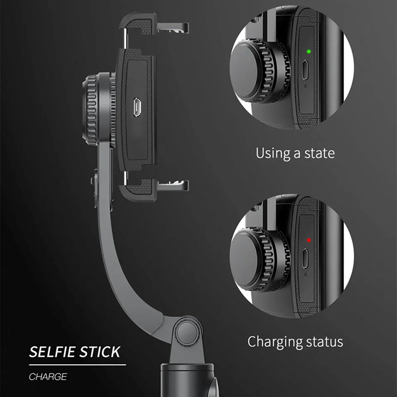 GimiLaxi Gimbal for iPhone - 200g Ultra-Lightweight Smart Anti-Shake Stabilizer with Integrated Tripod, 360° Rotation