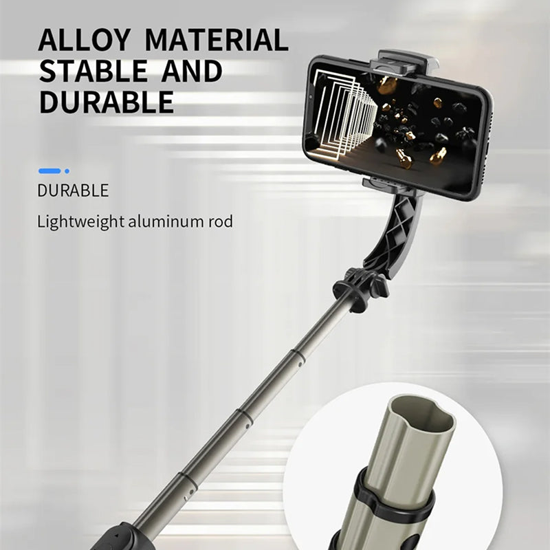 GimiLaxi Gimbal for iPhone - 200g Ultra-Lightweight Smart Anti-Shake Stabilizer with Integrated Tripod, 360° Rotation