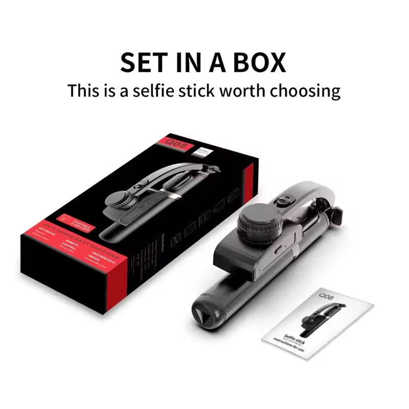 GimiLaxi Gimbal for iPhone - 200g Ultra-Lightweight Smart Anti-Shake Stabilizer with Integrated Tripod, 360° Rotation