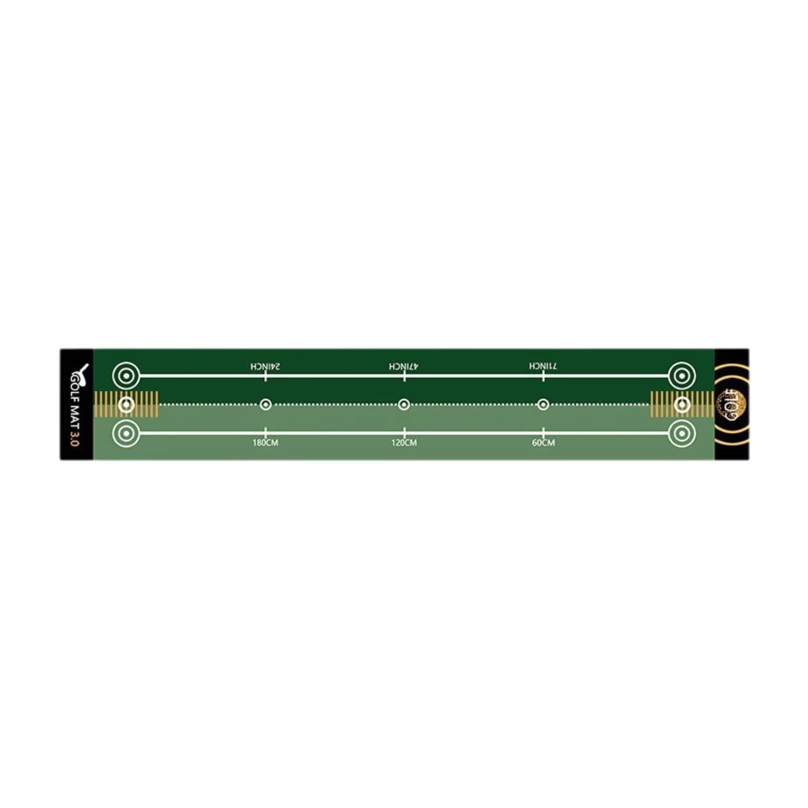 GolfMatix Professional Golf Putting Mat 240cm Velvet-Dot Surface with Alignment Guides and Non-Slip Backing