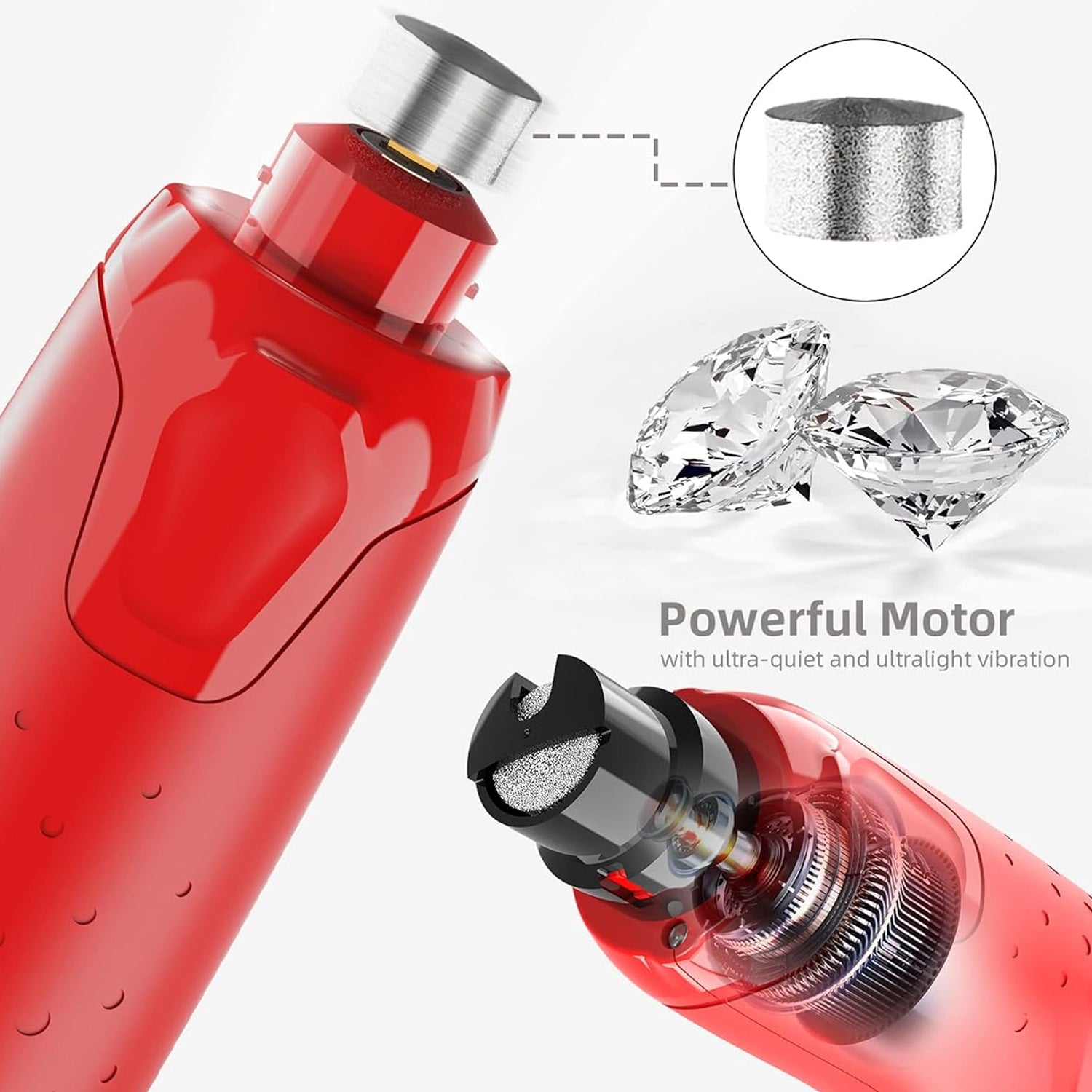 GrindyPex Dog Nail Grinder with Dual LED Lights - 6-Speed Powerful Motor Quiet Rechargeable