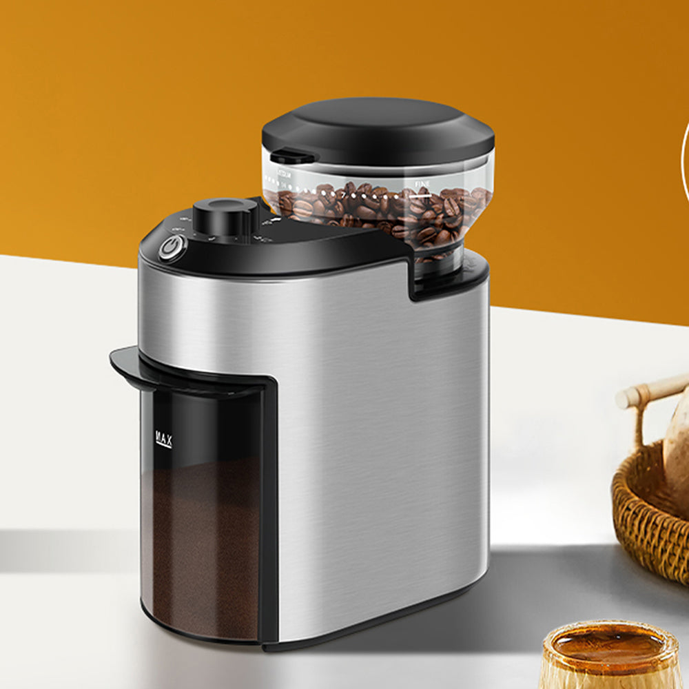 GrixFeni Precision Burr Coffee Grinder with 28 Grind Settings, Anti-Static Technology and 2–12 Cup Adjustable Capacity