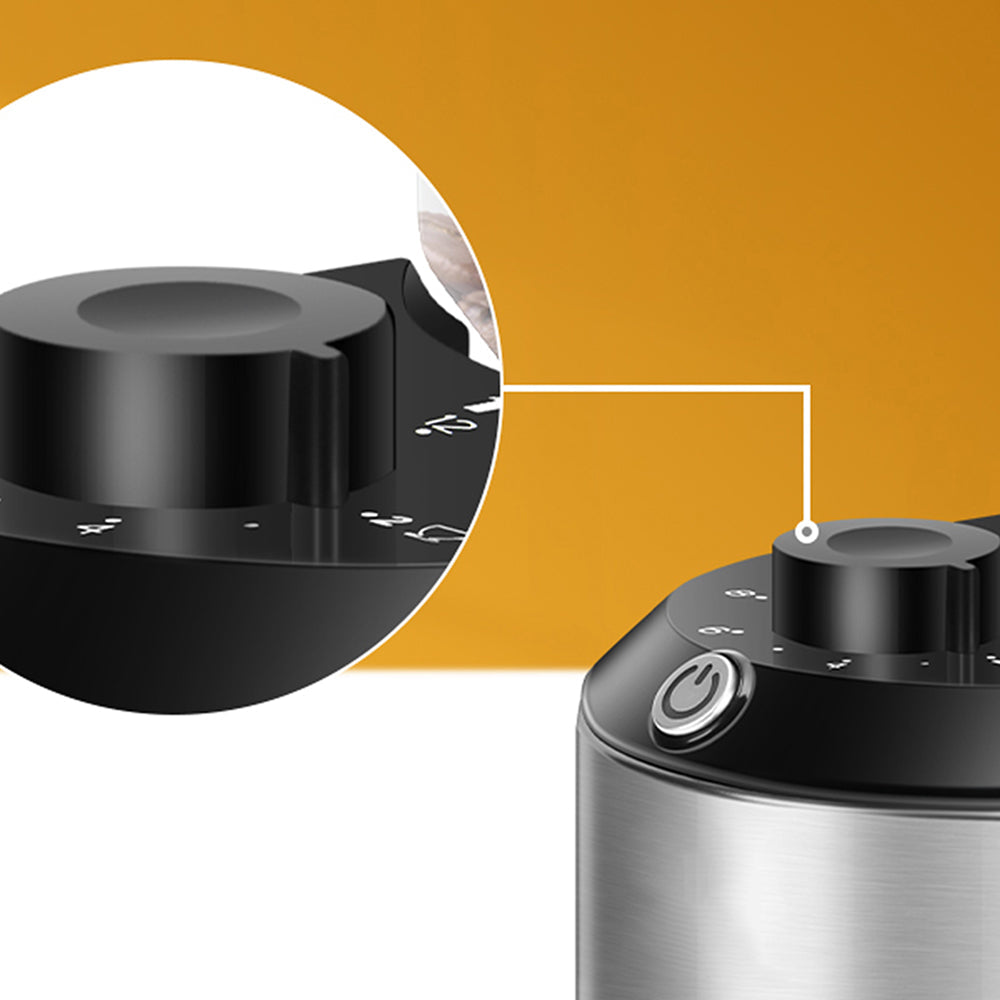 GrixFeni Precision Burr Coffee Grinder with 28 Grind Settings, Anti-Static Technology and 2–12 Cup Adjustable Capacity