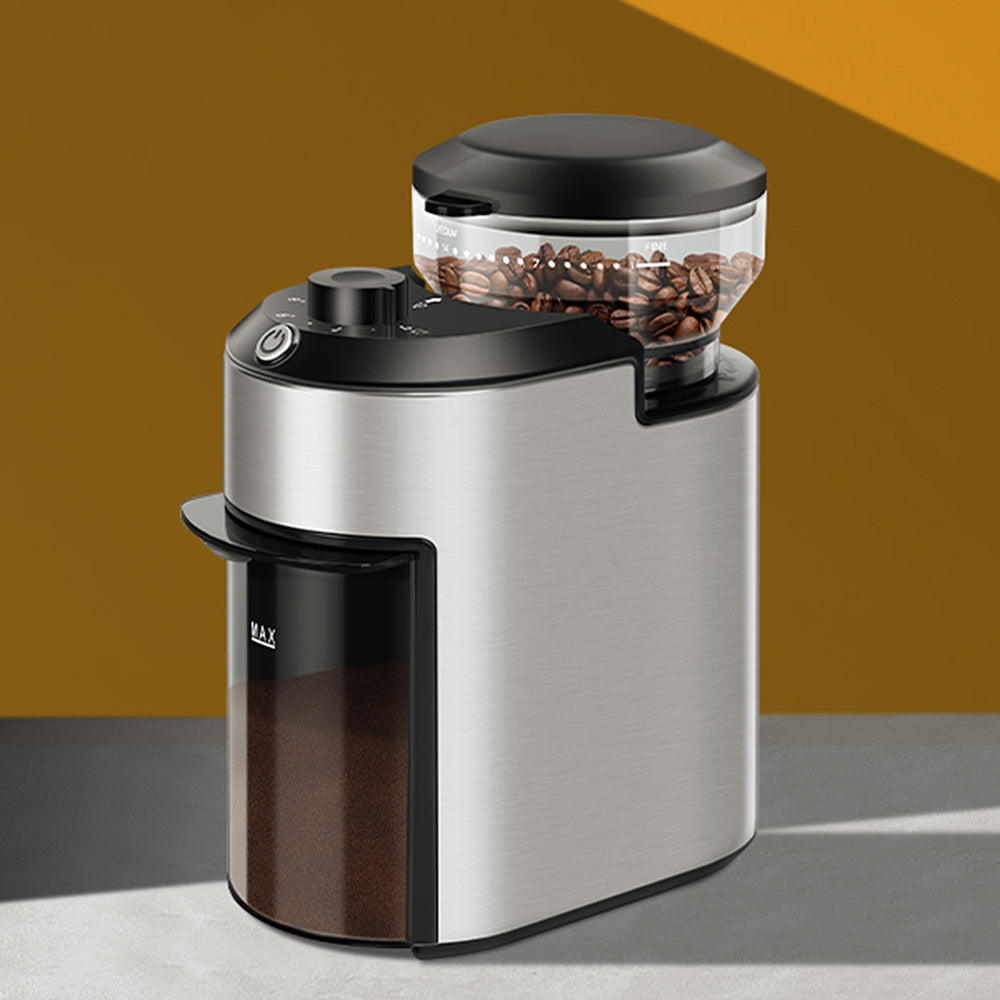 GrixFeni Precision Burr Coffee Grinder with 28 Grind Settings, Anti-Static Technology and 2–12 Cup Adjustable Capacity