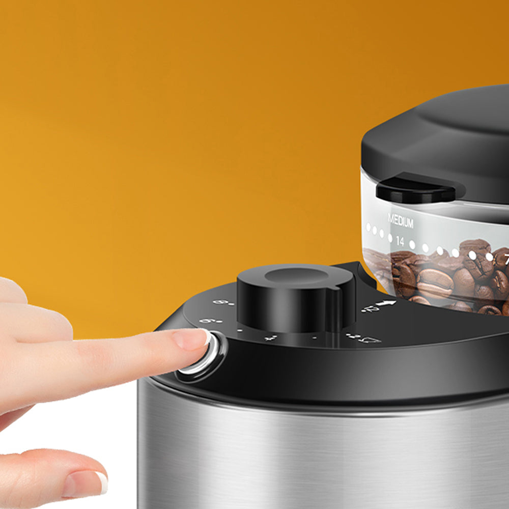 GrixFeni Precision Burr Coffee Grinder with 28 Grind Settings, Anti-Static Technology and 2–12 Cup Adjustable Capacity