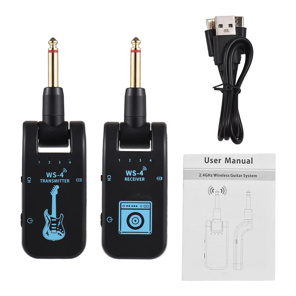 InsMazid Wireless Guitar Transmitter Receiver 40m Range 48K HD Audio for Electric Guitar & Bass