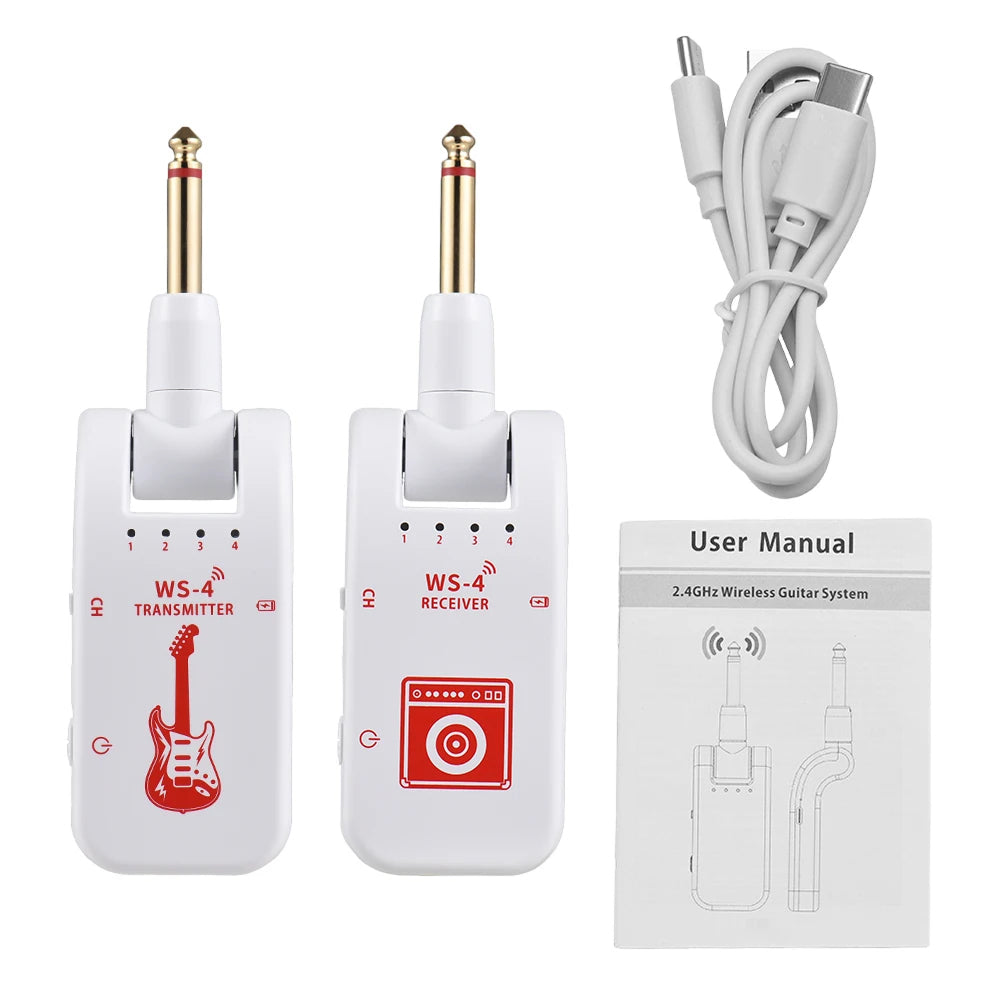 InsMazid Wireless Guitar Transmitter Receiver 40m Range 48K HD Audio for Electric Guitar & Bass