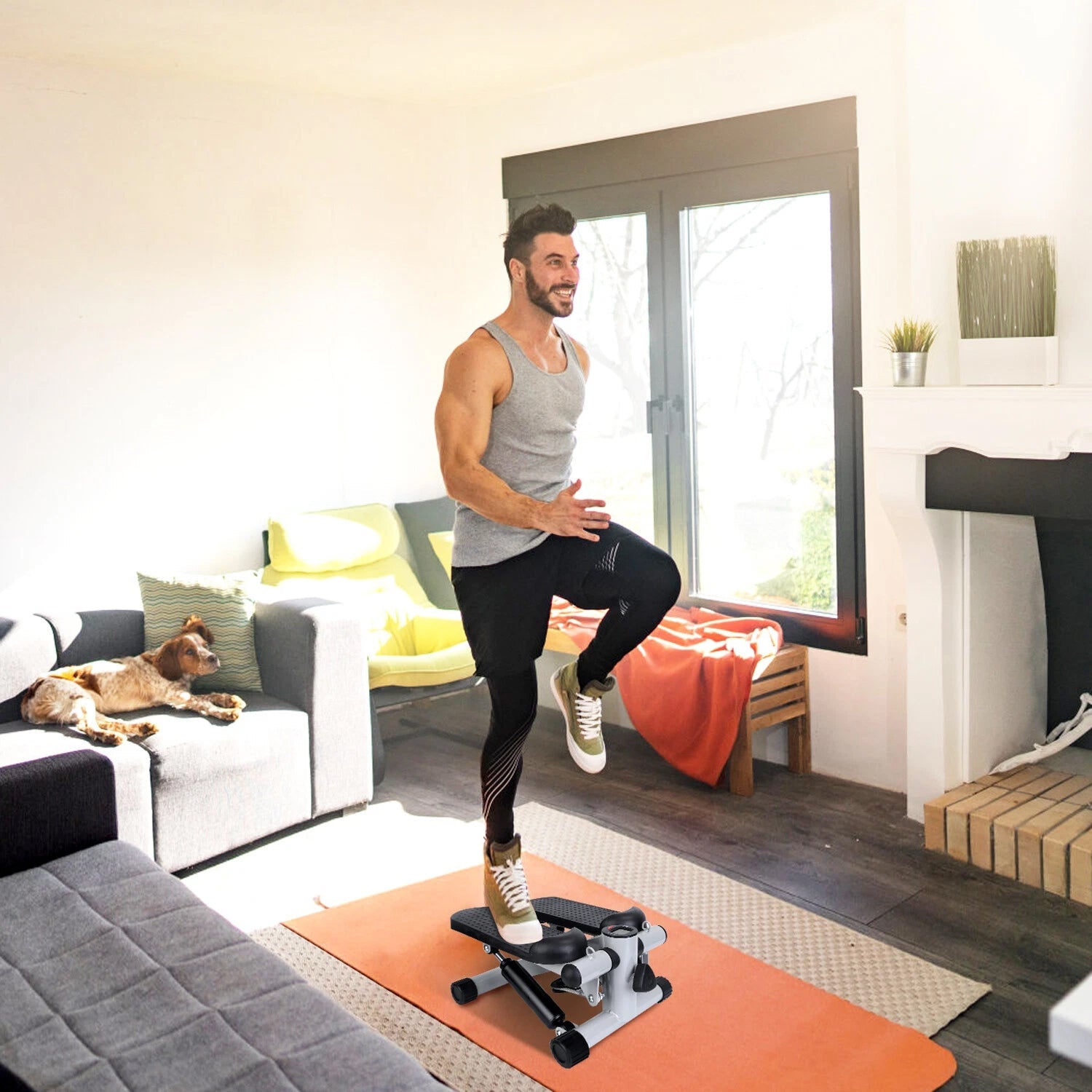 LitePreti Mini Stepper with Resistance Bands 330lb Capacity LCD Display Fully Assembled